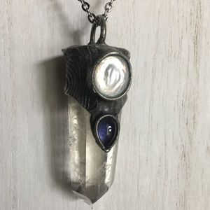 "Venus" Iolite & pearl necklace.